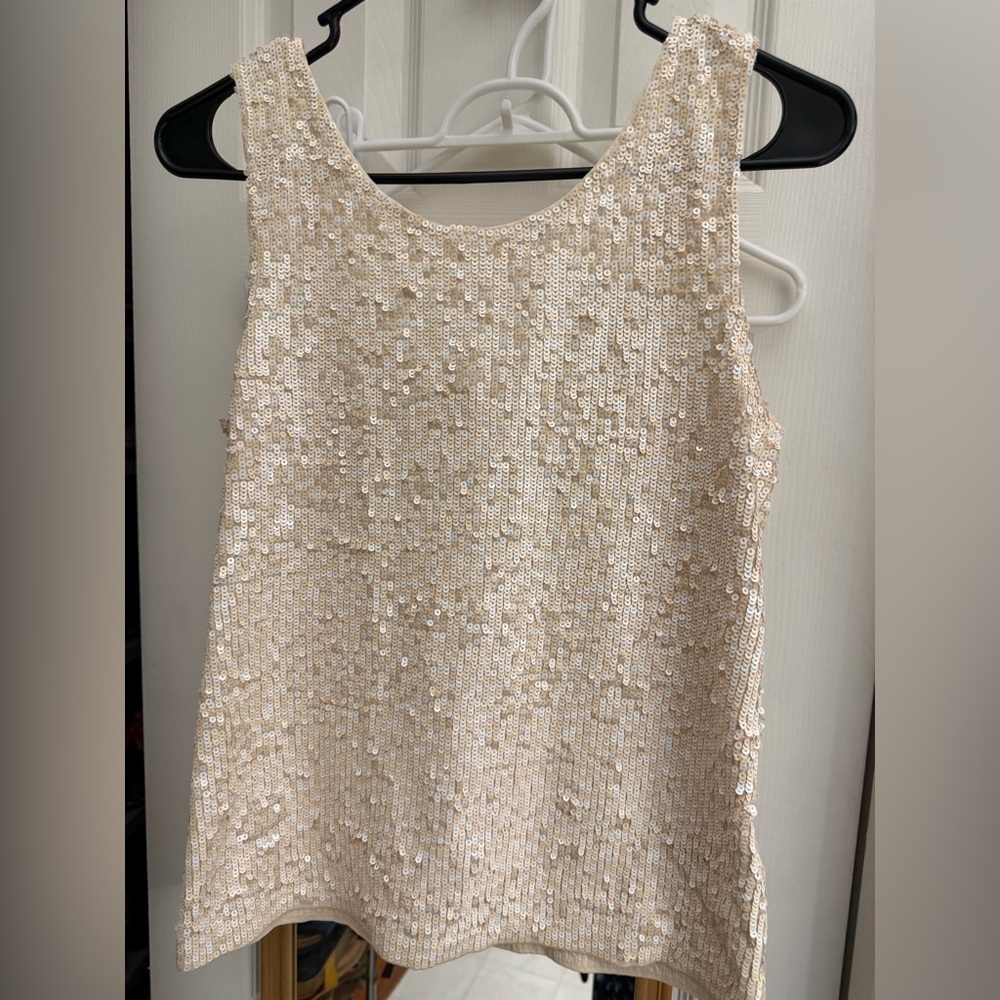 J. Crew Sequin Cream Tank Top @@&&
